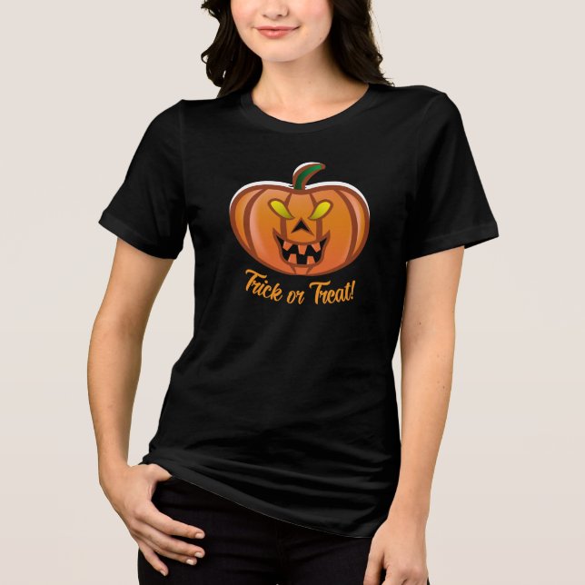 Camiseta Triblenda Calabaza de Halloween (Anverso)