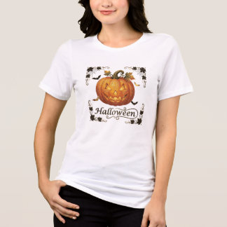 Camiseta Triblenda Calabaza de Halloween Arte Dorado Ornamentado