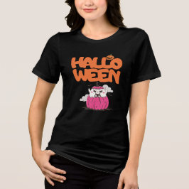 Camiseta Triblenda Calabaza de Halloween fantasmagórica con Bats Fun 