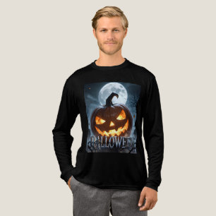 Camiseta Triblenda Calabaza de Halloween iluminada por la luna