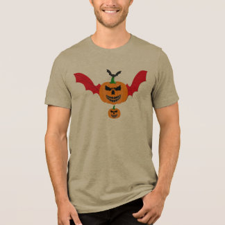 Camiseta Triblenda Calabaza de Jack O Lantern de Halloween de murciél