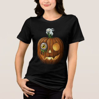 Camiseta Triblenda Calabaza embrujada con fantasma y globo ocular got