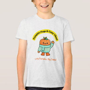 Camiseta Triblenda Calabaza Kawaii Acogedora Vibraciones de Otoño