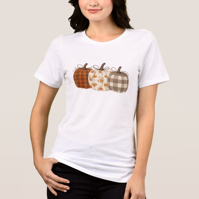 Camiseta Triblenda Calabaza otoñal, otoño otoño otoño, día de acción  (Anverso)