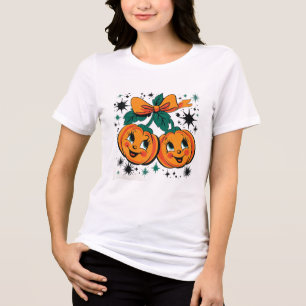 Camiseta Triblenda Calabaza sonriente vintage - Halloween retro con a