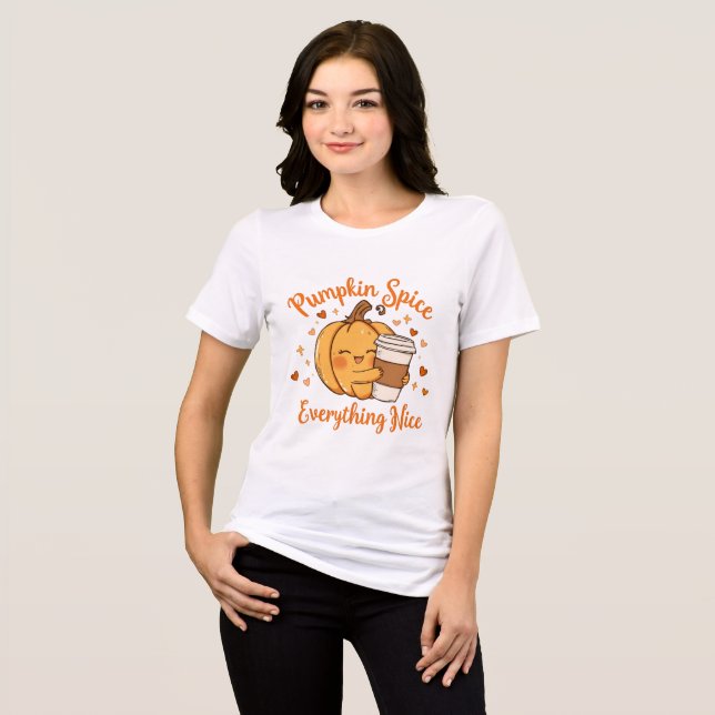 Camiseta Triblenda calabaza spice Funny Cute Halloween Camisas para m (Anverso Completo)