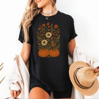 Camiseta Triblenda calabaza y flor