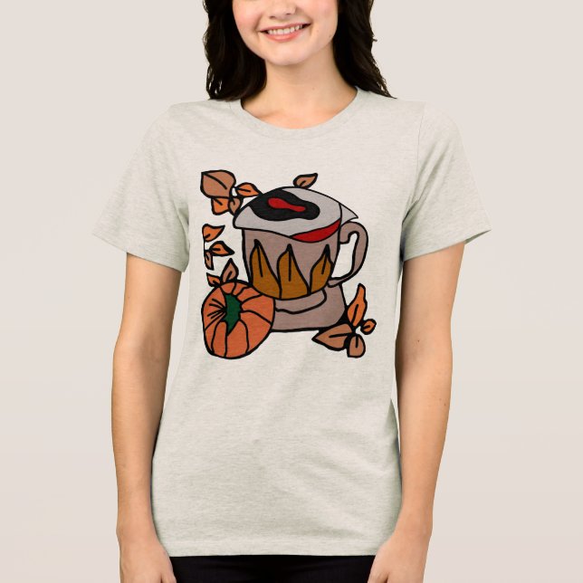 Camiseta Triblenda Calabaza y vibraciones de ojos confeccionados a la (Anverso)