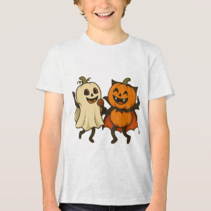 Camiseta Triblenda Calabazas bailando con disfraces de Halloween - Gr