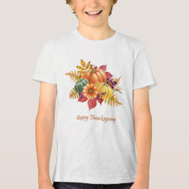 Camiseta Triblenda Calabazas de Acción de Gracias Camiseta para niños