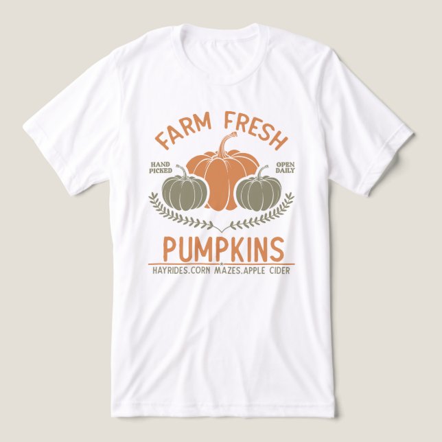 Camiseta Triblenda Calabazas frescas de granja | Hand Picked (Diseño delantero )