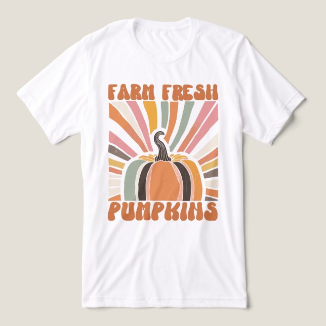 Camiseta Triblenda Calabazas frescas de la granja retro (Diseño delantero )