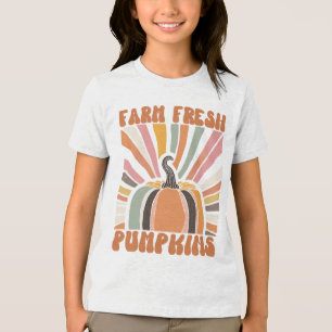 Camiseta Triblenda Calabazas frescas de la granja retro
