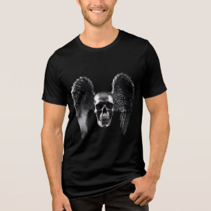 Camiseta Triblenda Calavera alada plateada