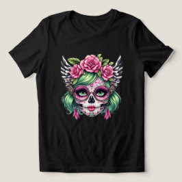 Camiseta Triblenda Calavera de azúcar Nerón Big Glasses Corona floral