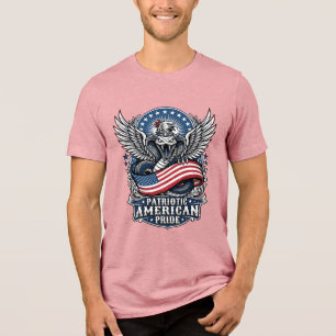 Camiseta Triblenda Calavera de serpiente patriótica híbrido de bestia