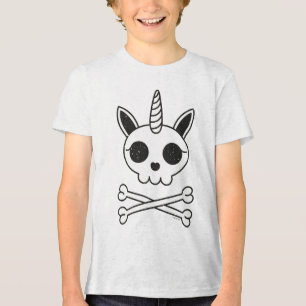 Camiseta Triblenda Calavera de unicornio y huesos cruzados