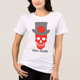 Camiseta Triblenda Calavera, Gorra y flor