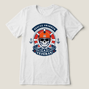 Camiseta Triblenda Calavera Marítima Veterano Nadador de Rescate