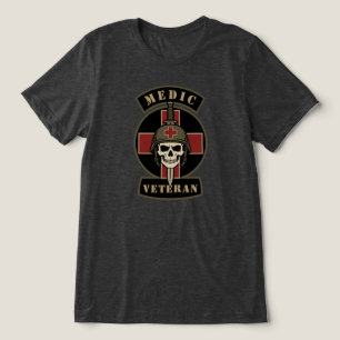 Camiseta Triblenda Calavera Táctica de Veterano de Médico de Combate