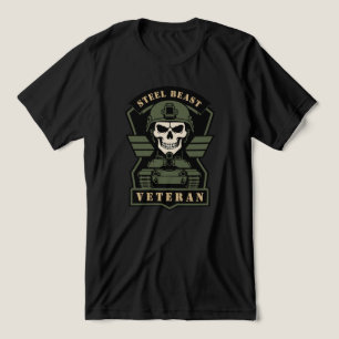 Camiseta Triblenda Calavera Táctica Veterana de Tanque Steel Beast