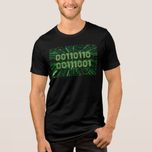 Camiseta Triblenda Cálculo verde vibrante del código binario 69 de Sl