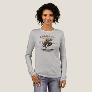 Camiseta Triblenda Calgary Stampede Rodeo   Manga Larga de Mujer