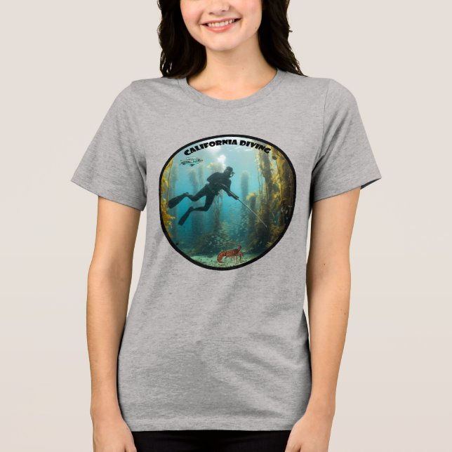 Camiseta Triblenda California Freediving Diver with Kelp and Fish URM (Anverso)