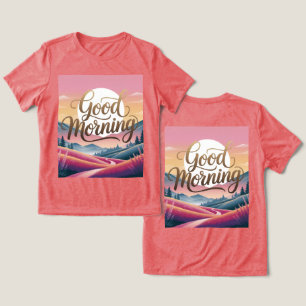 Camiseta Triblenda Caligrafía buena mañana Sunrise Red Women's