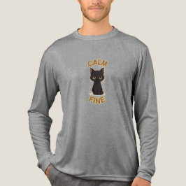 Camiseta Triblenda **Calm Fine Cat – Black & Gold Minimal Cat Art**