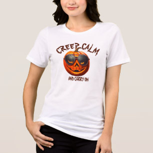 Camiseta Triblenda Calma de Creep Halloween Calabaza Monstruo de vest