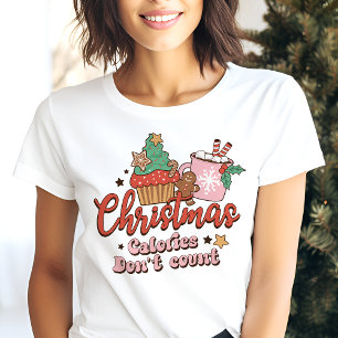 Camiseta Triblenda Calorías Navideñas Retro No Cuentan Fiesta