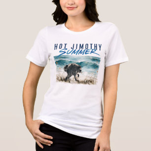 Camiseta Triblenda Caluroso verano divertido Jimothy Mapache Playa Vi