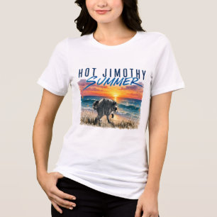 Camiseta Triblenda Caluroso verano divertido Jimothy Mapache Playa Vi