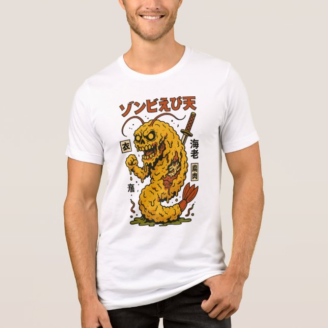 Camiseta Triblenda Camarón de Tempura Zombie - Crepante comida japone (Anverso)