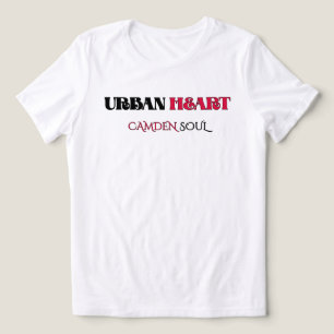 Camiseta Triblenda CAMDEN CITY LOVE URBAN HEART Negro Carmesí Mujer