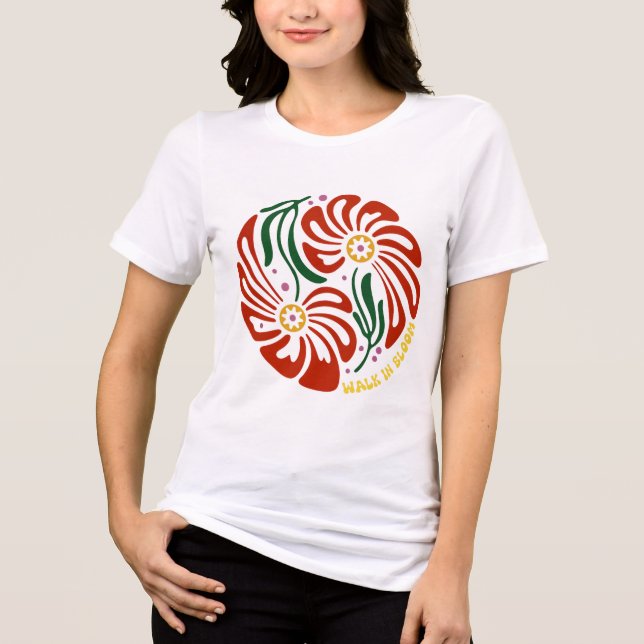Camiseta Triblenda Caminar en flor (Anverso)