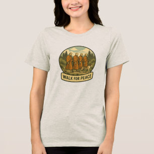 Camiseta Triblenda Caminar por la Paz – Monjes Minimalistas y Insigni