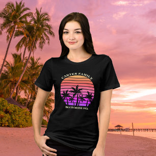 Camiseta Triblenda Caminata tropical en playa Personalizado Palm Tree