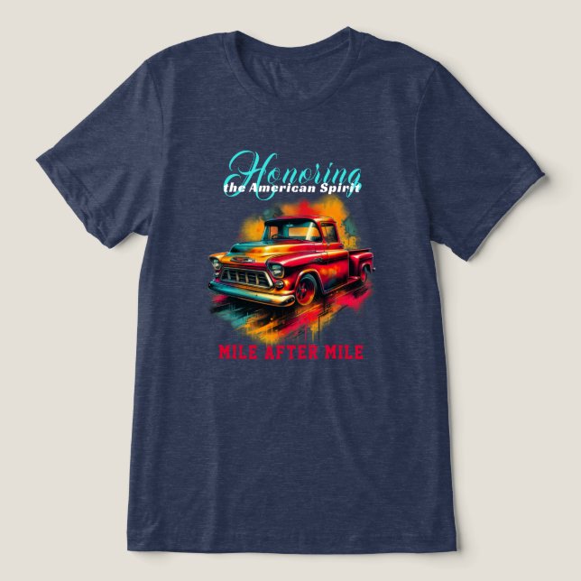 Camiseta Triblenda Camión clásico americano de recogida (Diseño delantero )