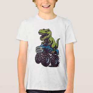 Camiseta Triblenda Camión Monstruo Dinosaurio Cumpleaños T-Rex Niños 