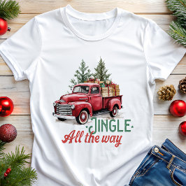 Camiseta Triblenda Camión Rojo de Navidad Jingle All The Way
