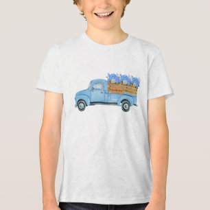 Camiseta Triblenda Camioneta Azul Acuarela Vintage de Nantucket e Hyd