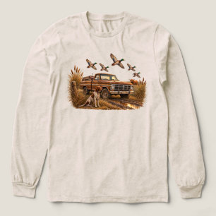 Camiseta Triblenda Camioneta de caza de patos Mallard vintage con per