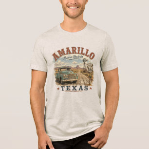 Camiseta Triblenda Camioneta vintage de la ruta 66 histórica de Amari