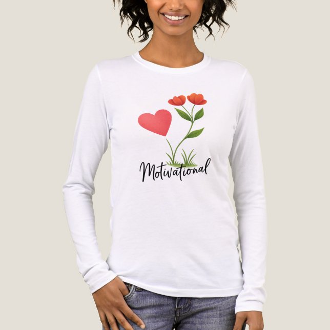 Camiseta Triblenda Camisas de Corazón y Flor Motivacionales (Anverso)