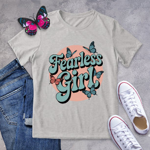 Camiseta Triblenda Camisas de mariposa de un círculo retro sin miedo 