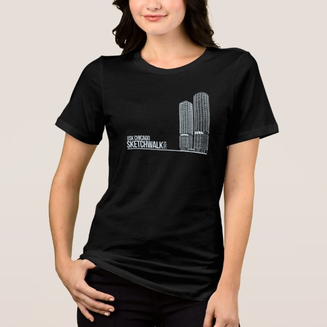 Camiseta Triblenda Camisas de Sketchwalk Chicago-Camisas femeninas (Anverso)