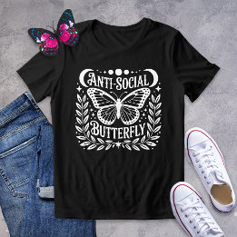 Camiseta Triblenda Camisas de té gráficas góticas anti-mariposa socia