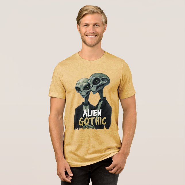 Camiseta Triblenda Camisas de tres mezclas góticas alienígenas - Retr (Anverso Completa)
